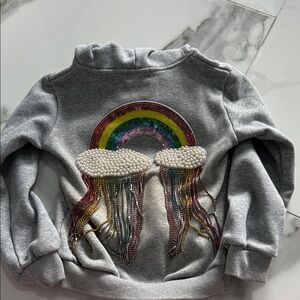 Lola + The Boys Gray Rainbow Jellyfish Hoodie